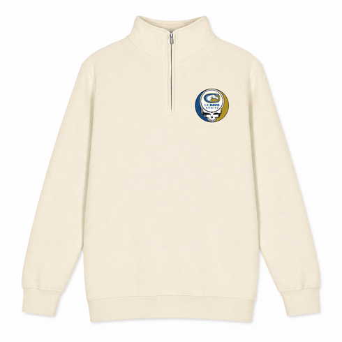 UC Davis - Premium Grateful Dead Quarter-Zip Pullover - Sand - 1