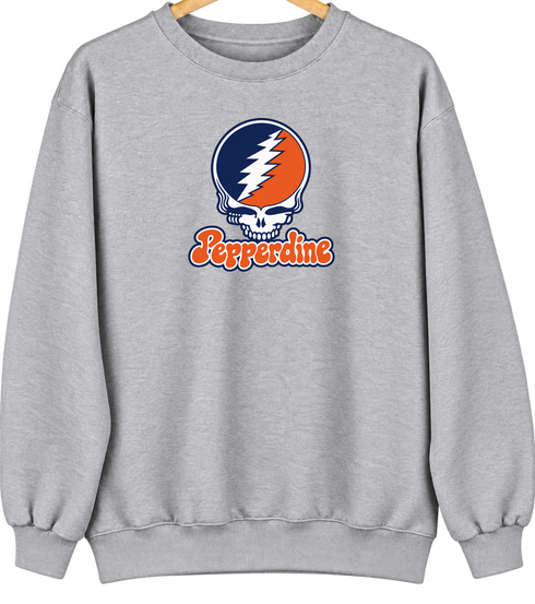 Pepperdine Stealie Premium Unisex Crewneck — Design: Pepperdine University — Sport Grey