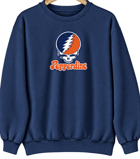 Pepperdine Stealie Premium Unisex Crewneck — Design: Pepperdine University — Navy