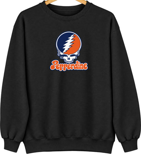 Pepperdine Stealie Premium Unisex Crewneck — Design: Pepperdine University — Black