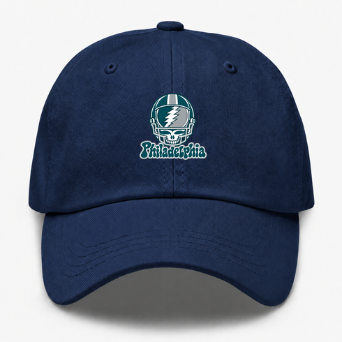 Philadelphia Helmet Stealie Premium Unisex Dad Hat — Philadelphia Eagles — Navy