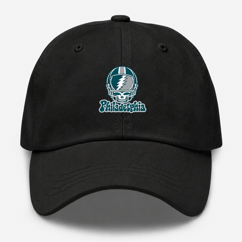 Philadelphia Helmet Stealie Premium Unisex Dad Hat — Philadelphia Eagles — Black