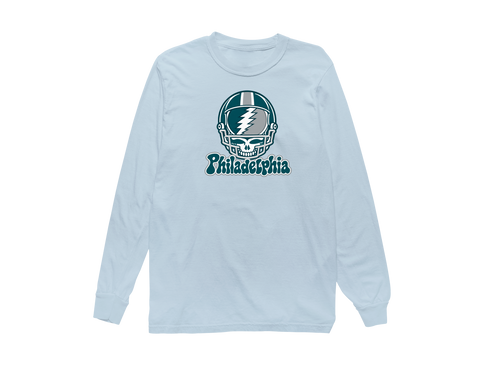 Philadelphia Helmet Stealie Premium Unisex Long-Sleeve — Philadelphia Eagles — Chambray