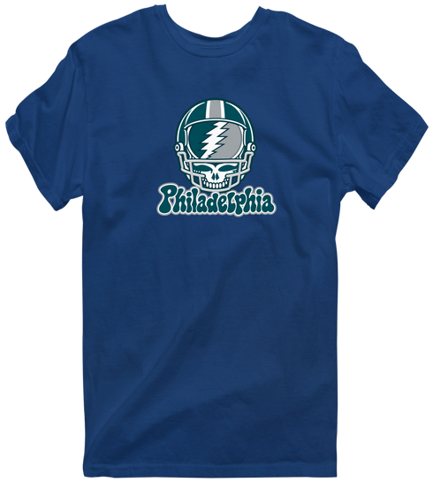 Philadelphia Helmet Stealie Premium Unisex T-Shirt — Philadelphia Eagles — Navy