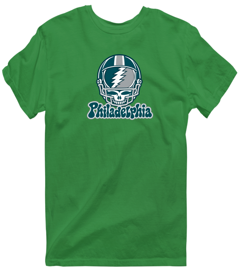 Philadelphia Helmet Stealie Premium Unisex T-Shirt — Philadelphia Eagles — Irish Green