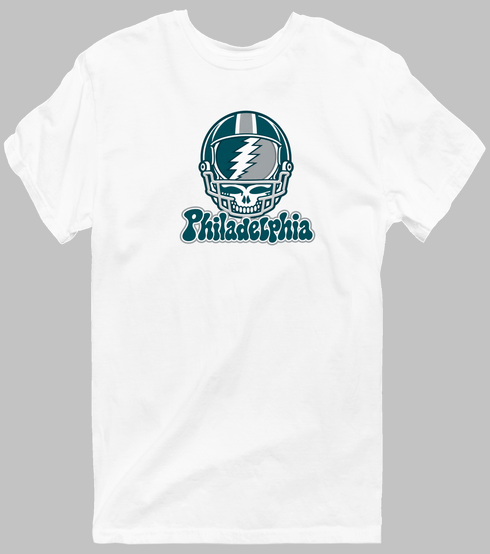 Philadelphia Helmet Stealie Premium Unisex T-Shirt — Philadelphia Eagles — White