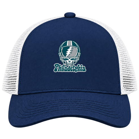 Philadelphia Helmet Stealie Premium Unisex Trucker Cap — Philadelphia Eagles — Navy/White