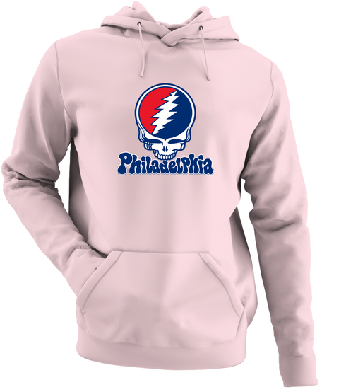 Philadelphia Baseball Stealie Grateful Dead Hoodie — Philadelphia Phillies — Light Pink