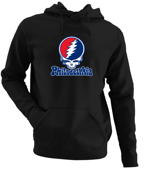 Philadelphia Baseball Stealie Grateful Dead Hoodie — Philadelphia Phillies — Black