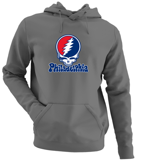 Philadelphia Baseball Stealie Grateful Dead Hoodie — Philadelphia Phillies — Charcoal
