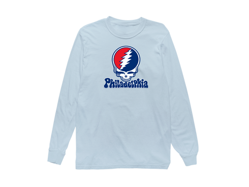 Philadelphia Baseball Stealie Grateful Dead Long-Sleeve — Philadelphia Phillies — Chambray