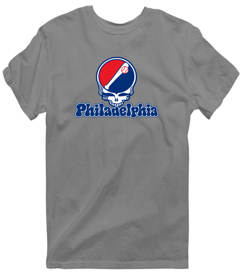 Philadelphia Baseball Stealie Grateful Dead T-Shirt — Philadelphia Phillies — Dark Heather