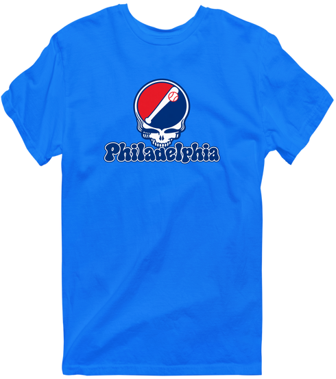 Philadelphia Baseball Stealie Grateful Dead T-Shirt — Philadelphia Phillies — Royal
