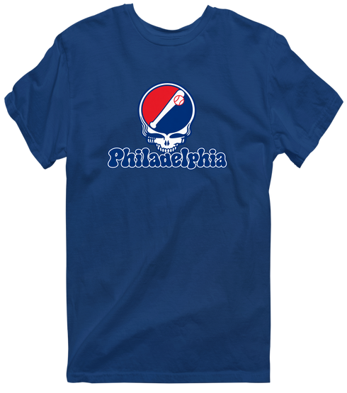 Philadelphia Baseball Stealie Grateful Dead T-Shirt — Philadelphia Phillies — Navy