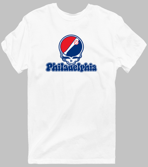Philadelphia Baseball Stealie Grateful Dead T-Shirt — Philadelphia Phillies — White