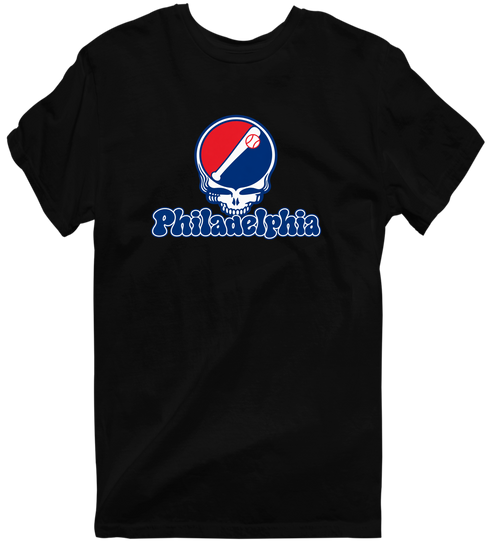 Philadelphia Baseball Stealie Grateful Dead T-Shirt — Philadelphia Phillies — Black