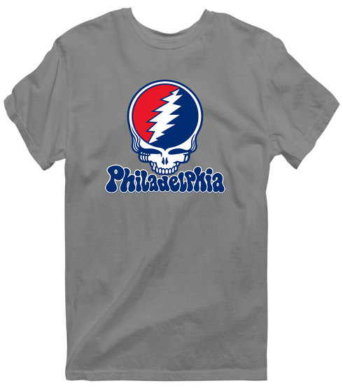 Philadelphia Baseball Stealie Grateful Dead T-Shirt — Philadelphia Phillies — Dark Heather