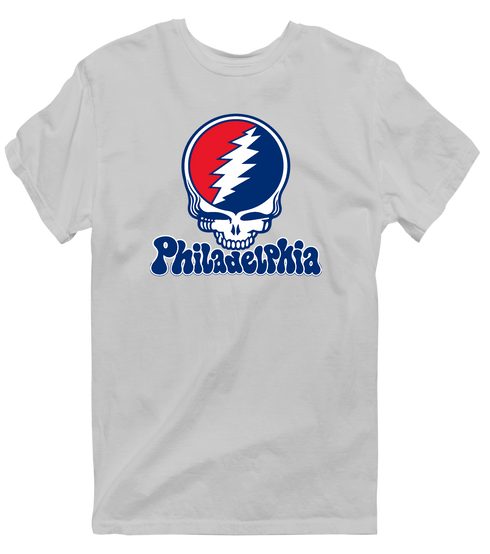 Philadelphia Baseball Stealie Grateful Dead T-Shirt — Philadelphia Phillies — Sport Grey
