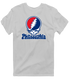 Philadelphia Baseball Stealie Grateful Dead T-Shirt — Philadelphia Phillies — Sport Grey