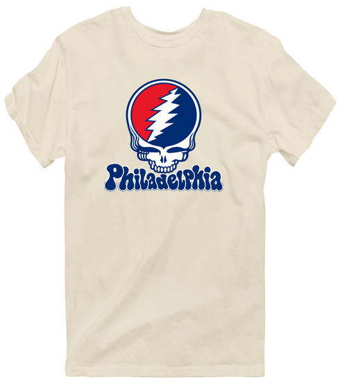 Philadelphia Baseball Stealie Grateful Dead T-Shirt — Philadelphia Phillies — Sand
