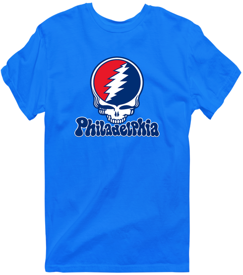Philadelphia Baseball Stealie Grateful Dead T-Shirt — Philadelphia Phillies — Royal