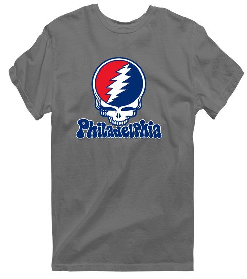 Philadelphia Baseball Stealie Grateful Dead T-Shirt — Philadelphia Phillies — Charcoal