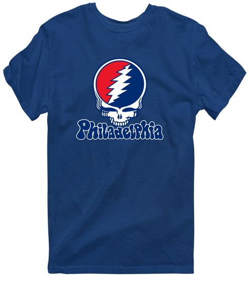 Philadelphia Baseball Stealie Grateful Dead T-Shirt — Philadelphia Phillies — Navy