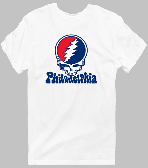 Philadelphia Baseball Stealie Grateful Dead T-Shirt — Philadelphia Phillies — White