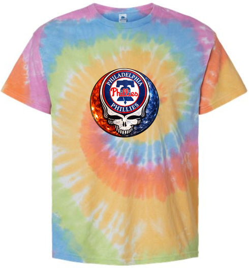 Philadelphia Phillies Crystal Stealie Tie-Dye T-Shirt