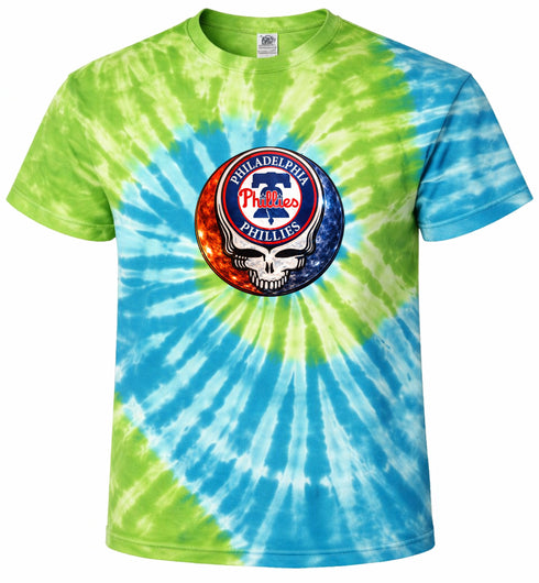 Philadelphia Phillies Crystal Stealie Tie-Dye T-Shirt