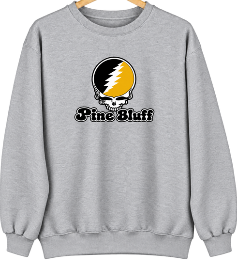 Pine Bluff Stealie Premium Unisex Crewneck — Design: Arkansas at Pine Bluff University of — Sport Grey