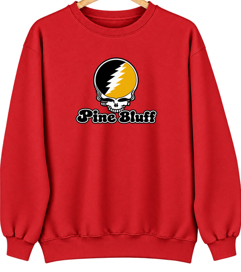 Pine Bluff Stealie Premium Unisex Crewneck — Design: Arkansas at Pine Bluff University of — Red