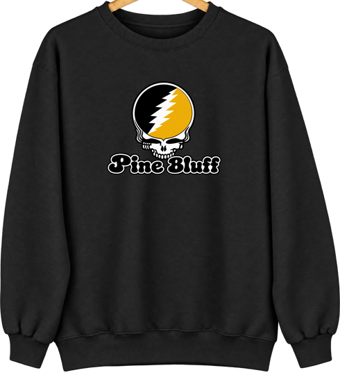 Pine Bluff Stealie Premium Unisex Crewneck — Design: Arkansas at Pine Bluff University of — Black