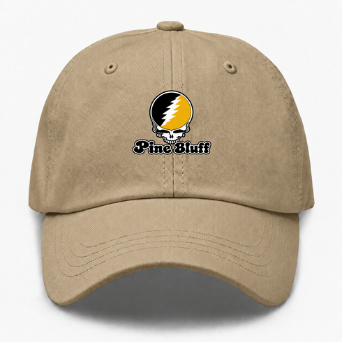 Pine Bluff Stealie Premium Unisex Dad Hat — Design: Arkansas at Pine Bluff University of — Khaki