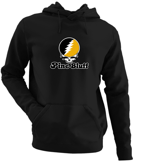 Pine Bluff Stealie Premium Unisex Hoodie — Design: Arkansas at Pine Bluff University of — Black