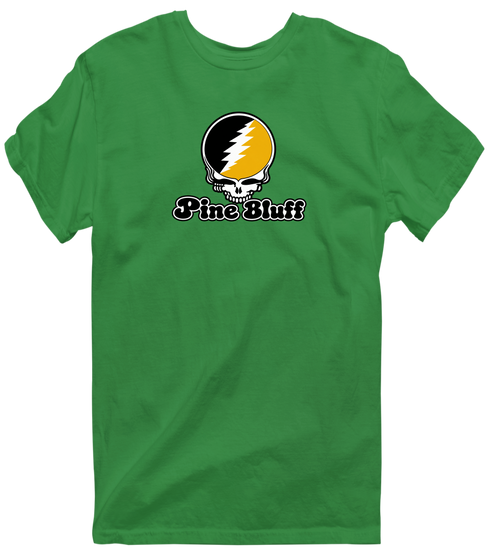 Pine Bluff Stealie Premium Unisex T-Shirt — Design: Arkansas at Pine Bluff University of — Irish Green