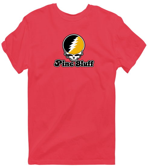 Pine Bluff Stealie Premium Unisex T-Shirt — Design: Arkansas at Pine Bluff University of — Heather Red