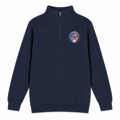 Colorado Avalanche - Premium Grateful Dead Quarter-Zip Pullover - Navy - 3
