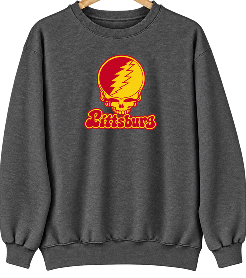 Pittsburg State Stealie Premium Unisex Crewneck — Design: Pittsburg State University — Dark Heather