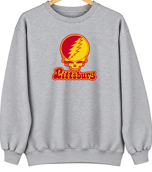 Pittsburg State Stealie Premium Unisex Crewneck — Design: Pittsburg State University — Sport Grey