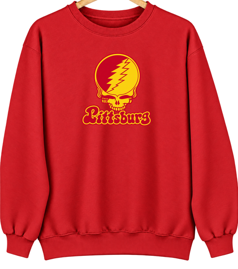 Pittsburg State Stealie Premium Unisex Crewneck — Design: Pittsburg State University — Red