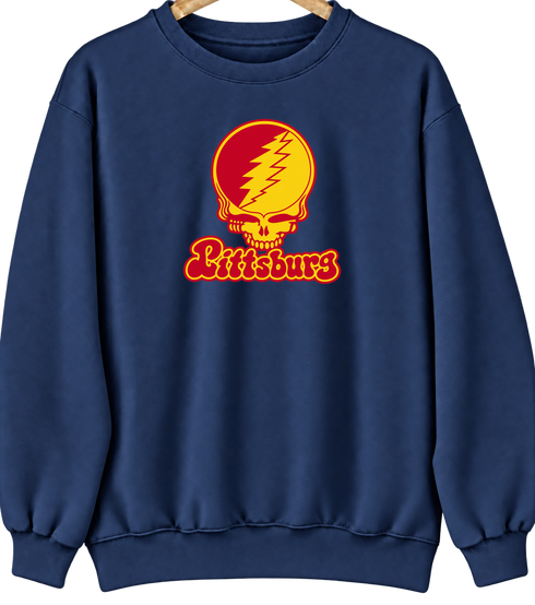 Pittsburg State Stealie Premium Unisex Crewneck — Design: Pittsburg State University — Navy