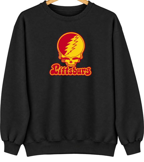 Pittsburg State Stealie Premium Unisex Crewneck — Design: Pittsburg State University — Black