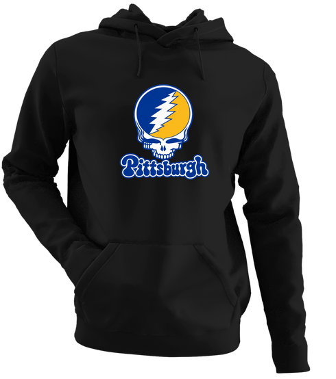 Pittsburgh Stealie Premium Unisex Hoodie — Design: Pittsburgh University of — Black