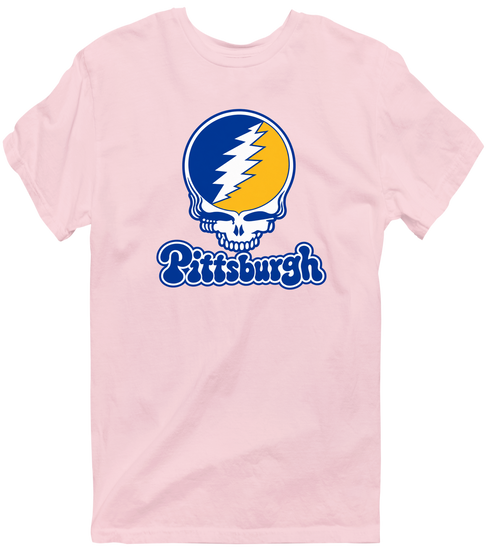 Pittsburgh Stealie Premium Unisex T-Shirt — Design: Pittsburgh University of — Light Pink