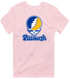 Pittsburgh Stealie Premium Unisex T-Shirt — Design: Pittsburgh University of — Light Pink