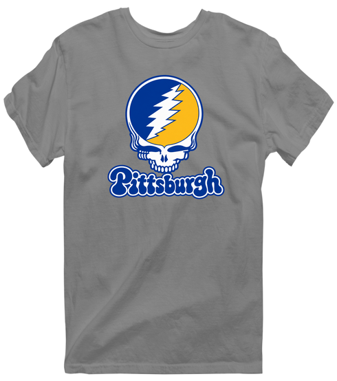 Pittsburgh Stealie Premium Unisex T-Shirt — Design: Pittsburgh University of — Dark Heather