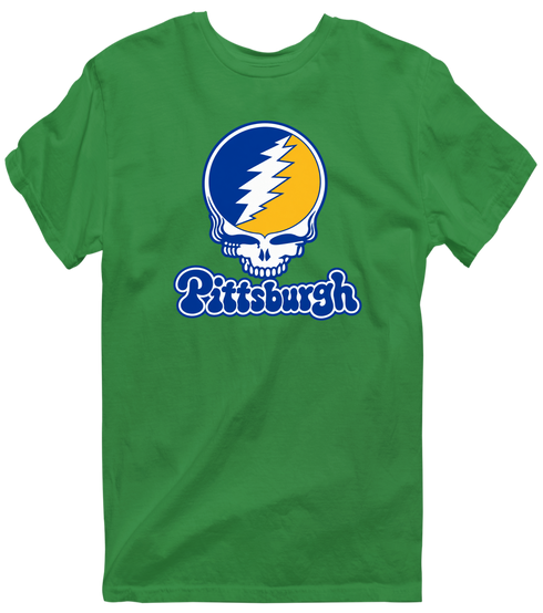 Pittsburgh Stealie Premium Unisex T-Shirt — Design: Pittsburgh University of — Irish Green