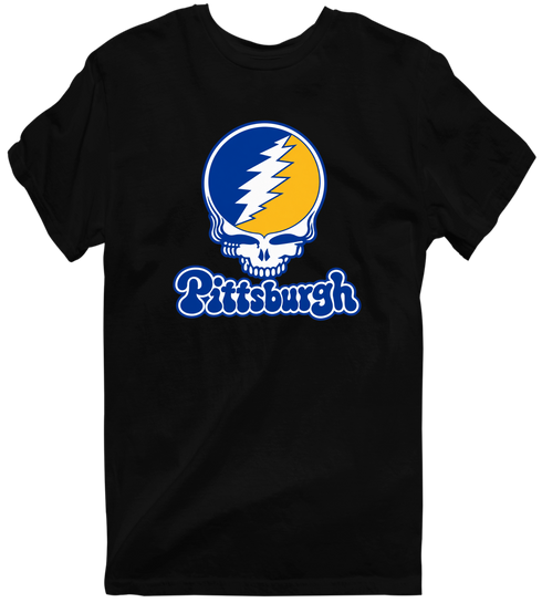 Pittsburgh Stealie Premium Unisex T-Shirt — Design: Pittsburgh University of — Black