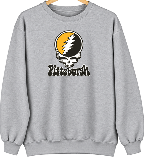 Pittsburgh Baseball Stealie Grateful Dead Crewneck — Pittsburgh Pirates — Sport Grey